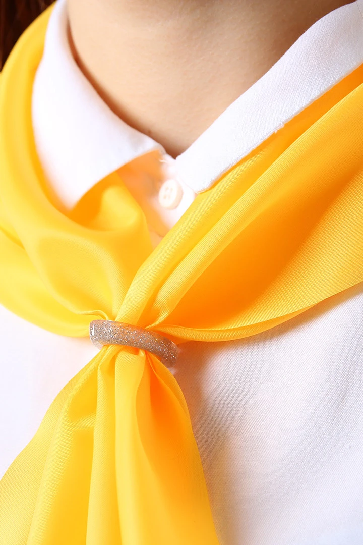 Косынка Лолла из шелка расцвечивания 65х65х95 см, однотонная жёлтая#4