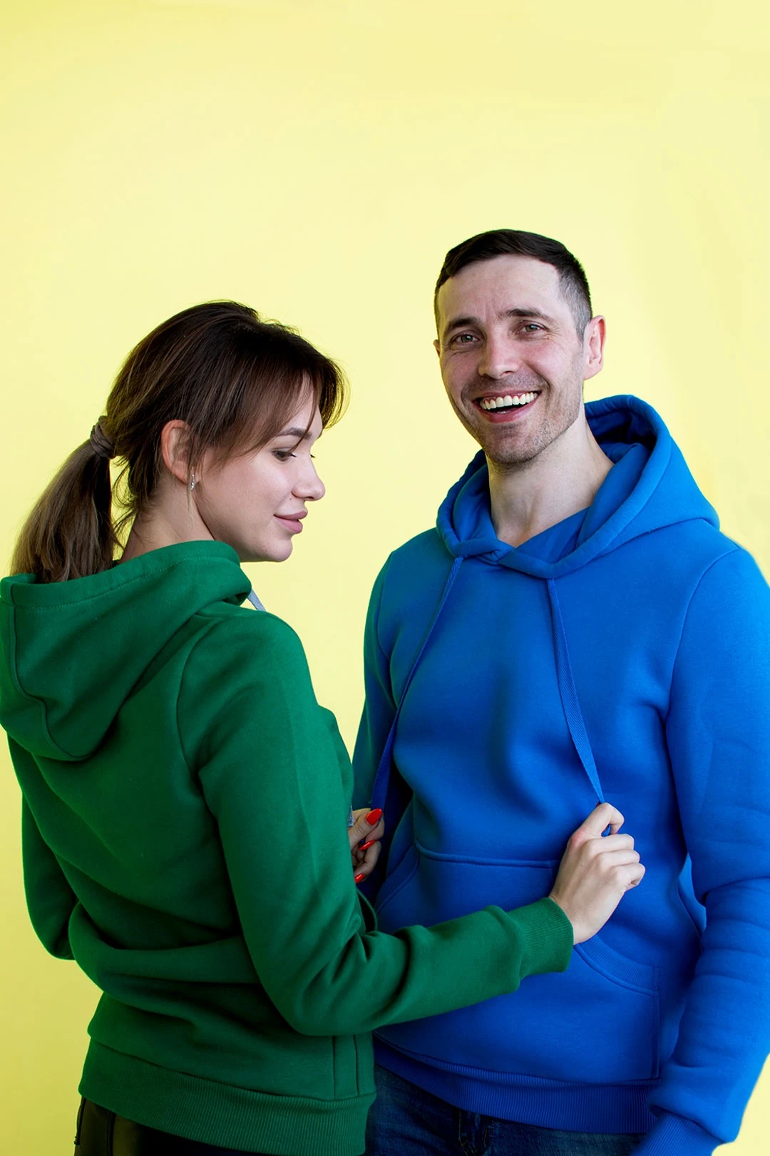 Худи Майк из футера унисекс, однотонный синий#3