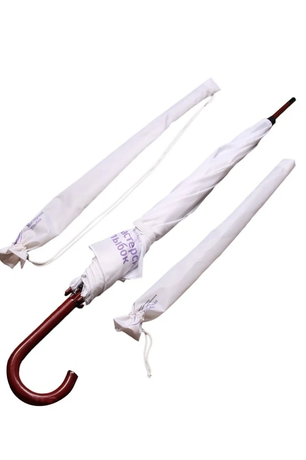 Зонт-трость Мэри с деревянной ручкой однослойный, с полной запечаткой (с совмещением) "Smile Workshop"#2