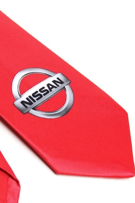Галстук Слим узкий самовяз мужской, с полной запечаткой "Nissan"#2