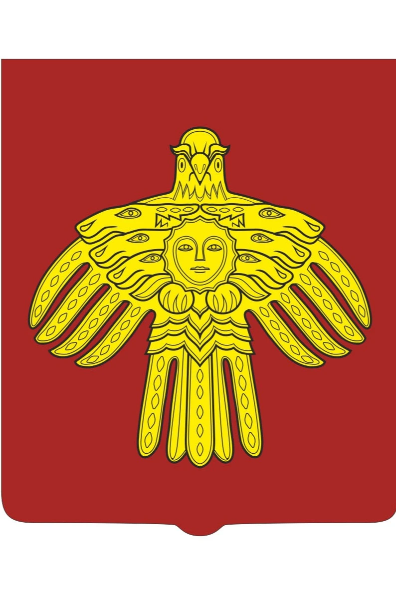 Герб Республики Коми 42х50 см, барельеф, краска#1