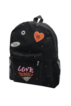 Купить рюкзак Кэрри мягкой формы 41х31х9,5 см, с полной запечаткой "Love Yourself More"