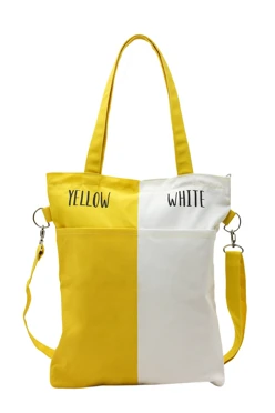 Купить сумку Эдит из саржи 33х38х4 см, печать с двух сторон "Yellow White"