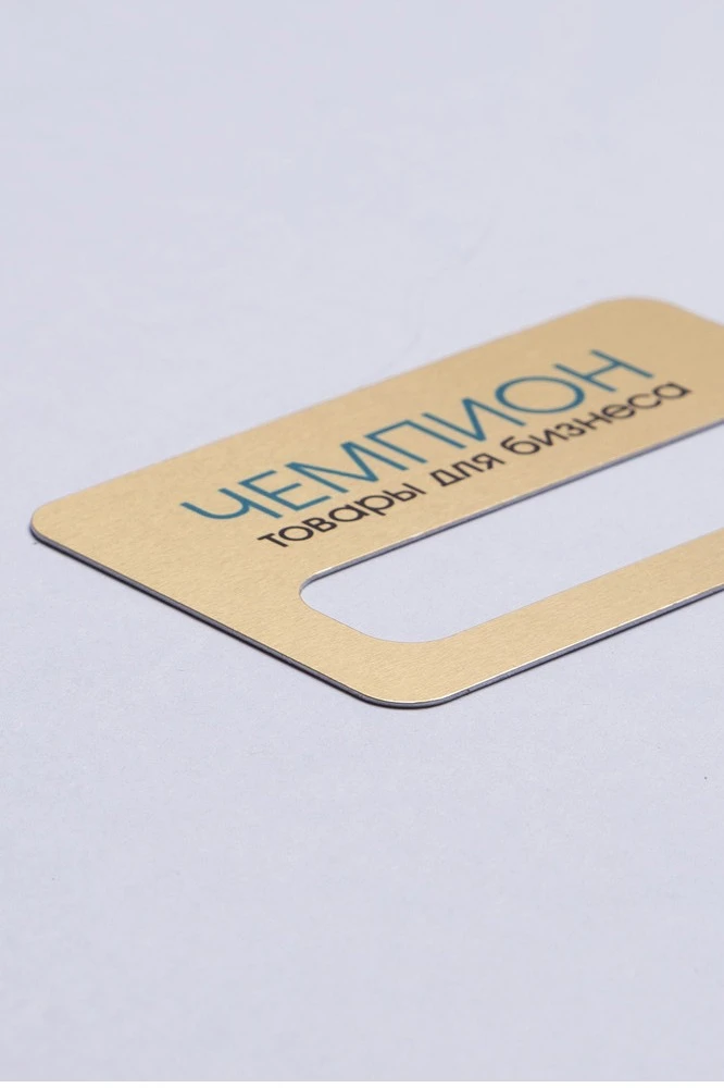 Бейдж с окном сатин односторонний 73х47 мм 0,55 мм, золото#4