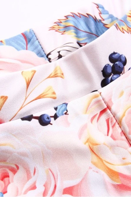 Легинсы женские с узким поясом с принтом "Flower butterflies"#1