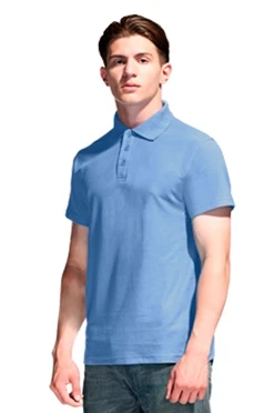 Купить поло Нэкст унисекс (Modern) светло-синюю