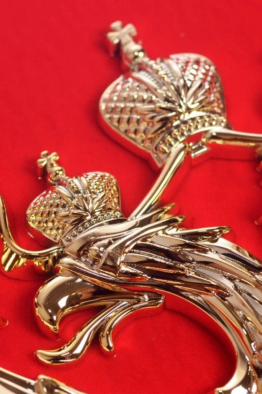 Герб РФ 22х26 см, барельеф, щит флокированный, металлонапыление#3