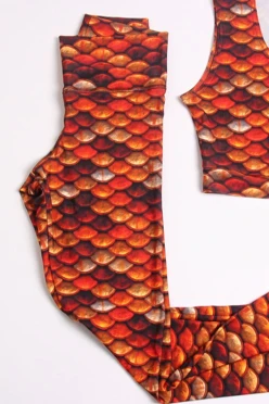 Легинсы женские с широким поясом с принтом "Scale"#1