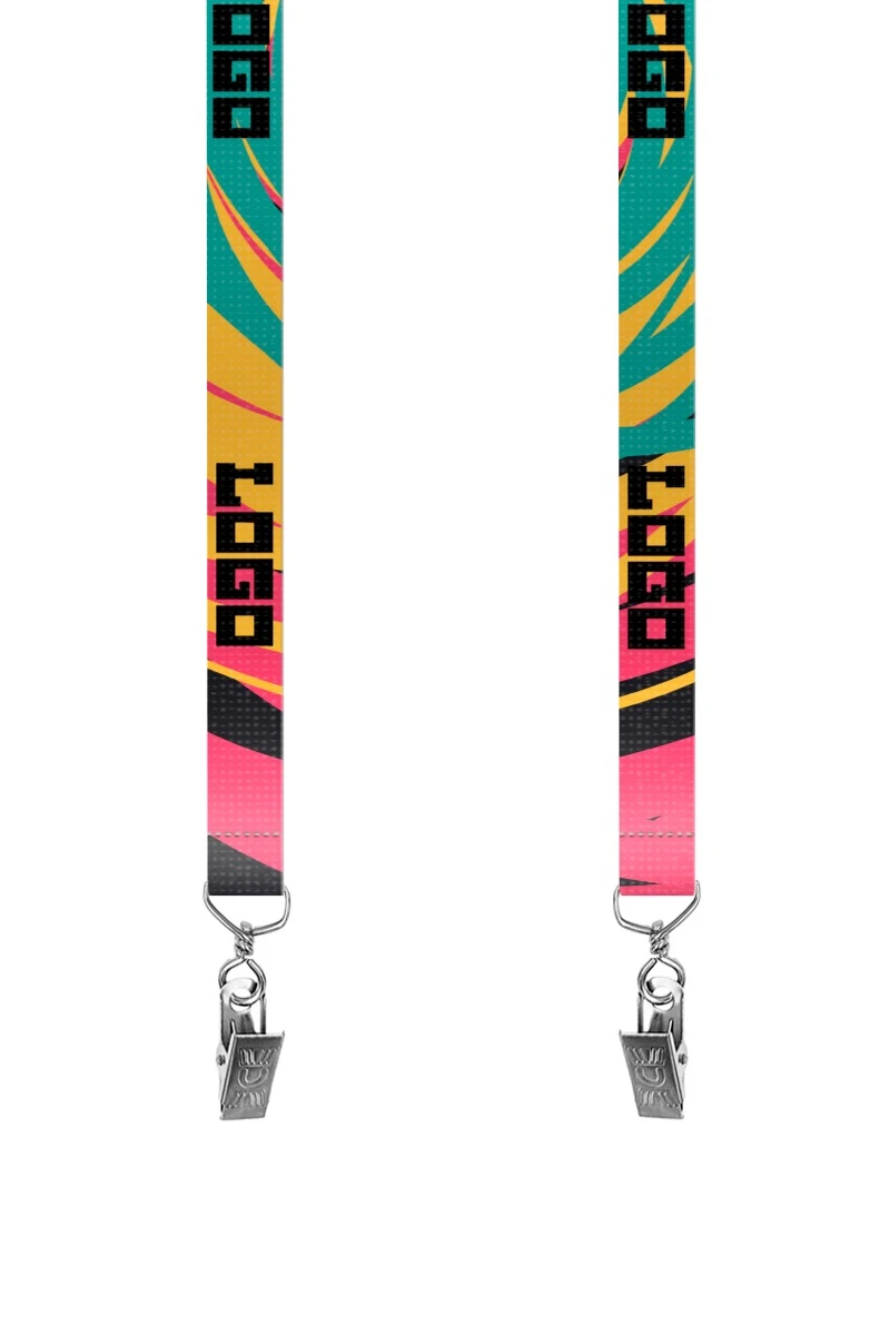 Купить ленту для бейджа блекаут ширина 2,5 см, с клипсой, с печатью "Logo"