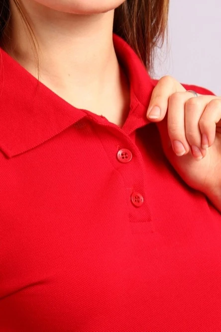 Поло Престиж женская (Modern) однотонная красная (хлопок)#1