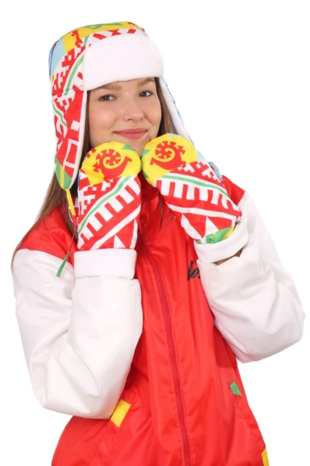 Купить варежки взрослые "Типография"