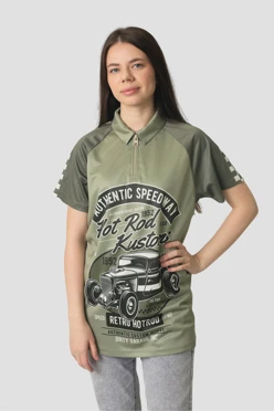 Купить поло Луна унисекс с полной запечаткой из ложной сетки "Authentic speedway"