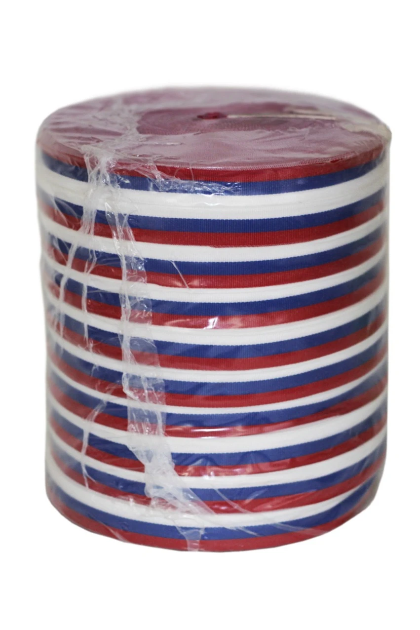 Лента триколор в рулоне 50 м шириной 2,4 см#1