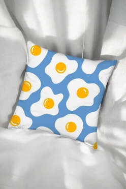 Купить подушку 50х50 см, с принтом "Scrambled eggs" Купить подушку 50х50 см, с принтом "Scrambled eggs"