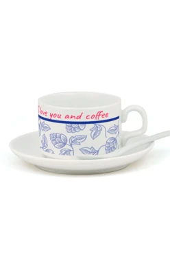 Кофейный набор с принтом "I love you and coffe"#1