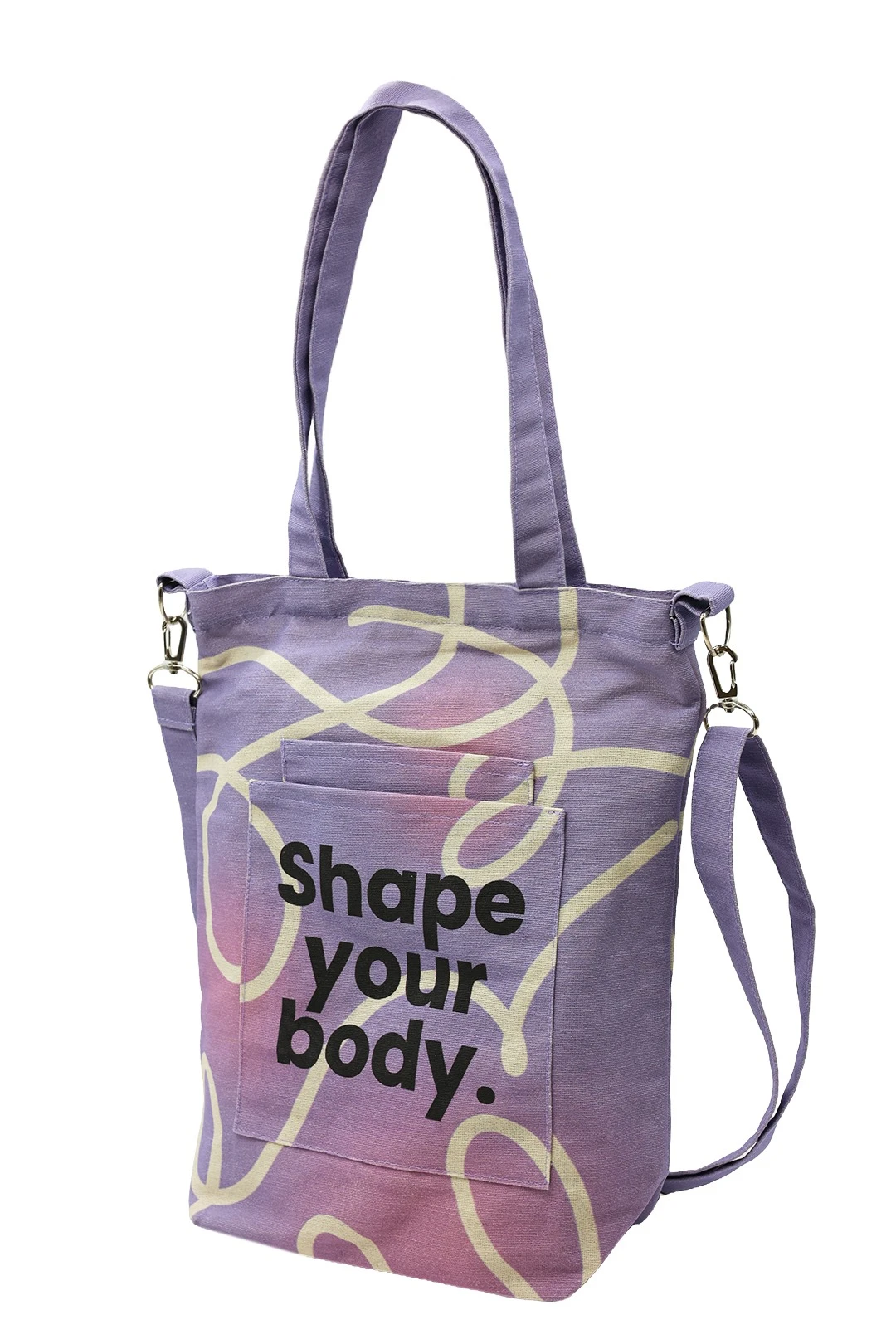 Сумка Айви из двунитки 30х35х10 см, печать с двух сторон "Shape your body"#3