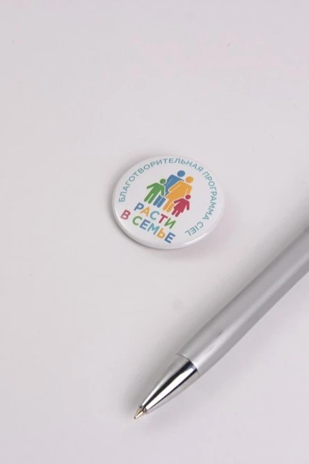 Значок закатной диаметр 37 мм, с печатью#5