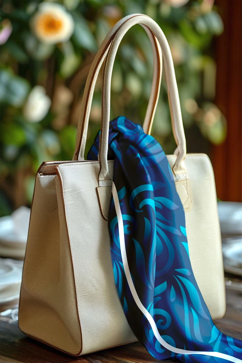 Купить платок Шанель 90х90 см, с полной запечаткой "Feathers"