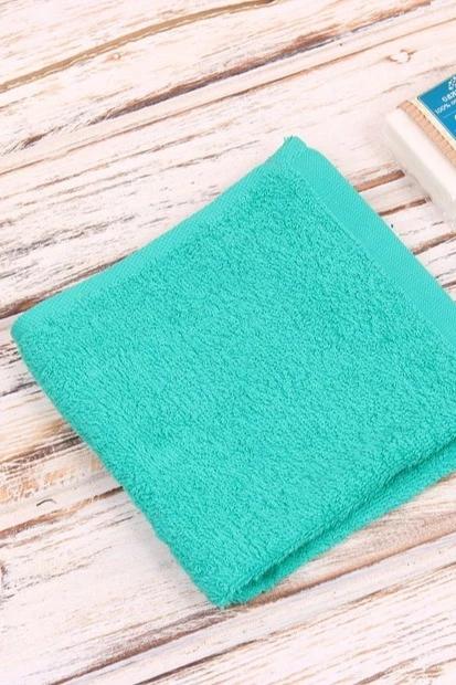 Полотенце махровое 30х30 см (Ituma), однотонное светло-зеленое#2