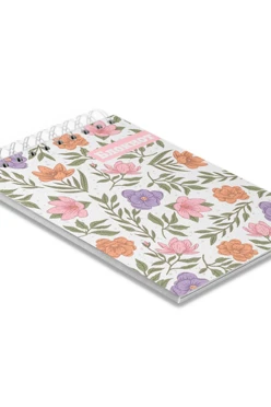 Блокнот фирменный А7 на пружине (40 листов) с принтом "Flower"#1 Блокнот фирменный А7 на пружине (40 листов) с принтом "Flower"#1