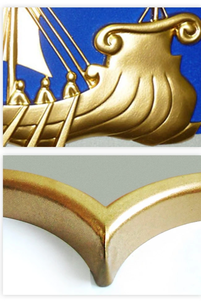 Купить Герб Костромской области 42х50 см барельеф краска рамка под золото (малая форма)