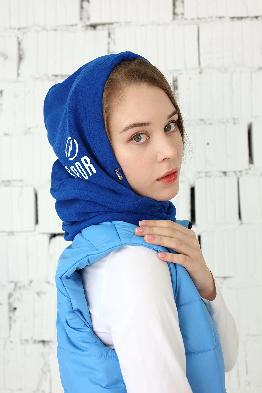 Капор Рейс флисовый взрослый, однотонный#4