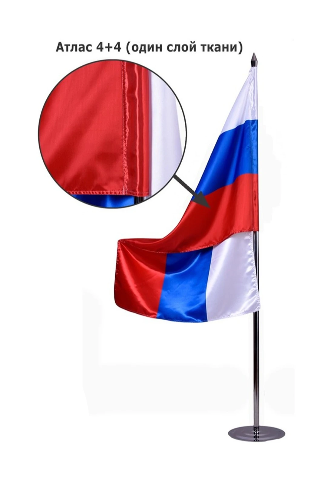 Флаг РФ 90х135 см, атлас#3