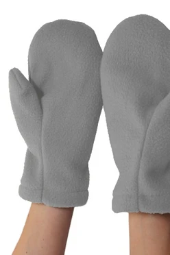 Купить варежки флисовые светло-серые