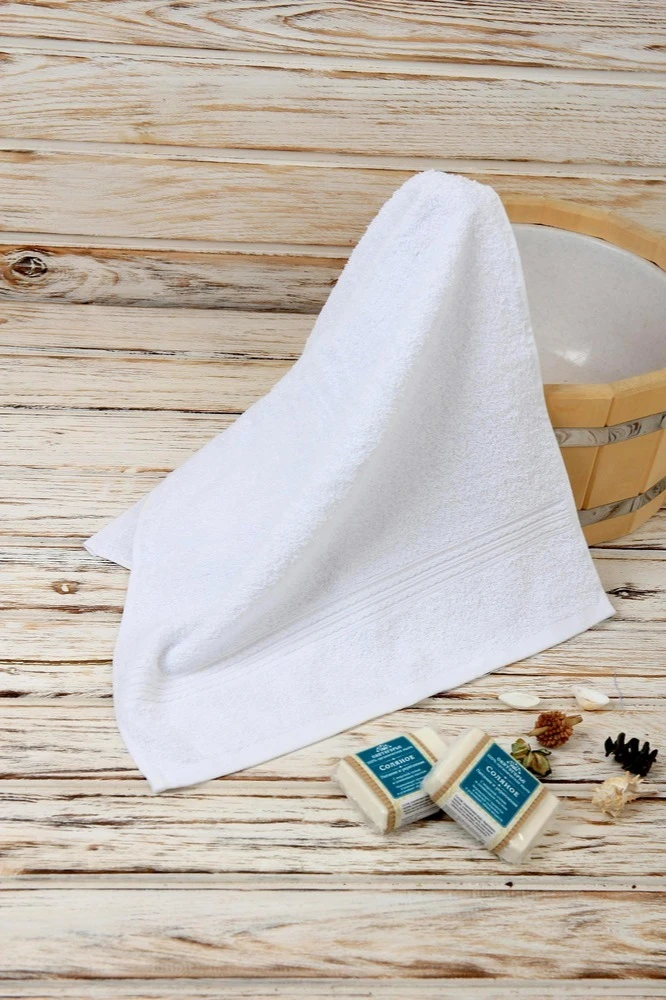 Полотенце махровое 40х70 см (Ituma), однотонное белое#4