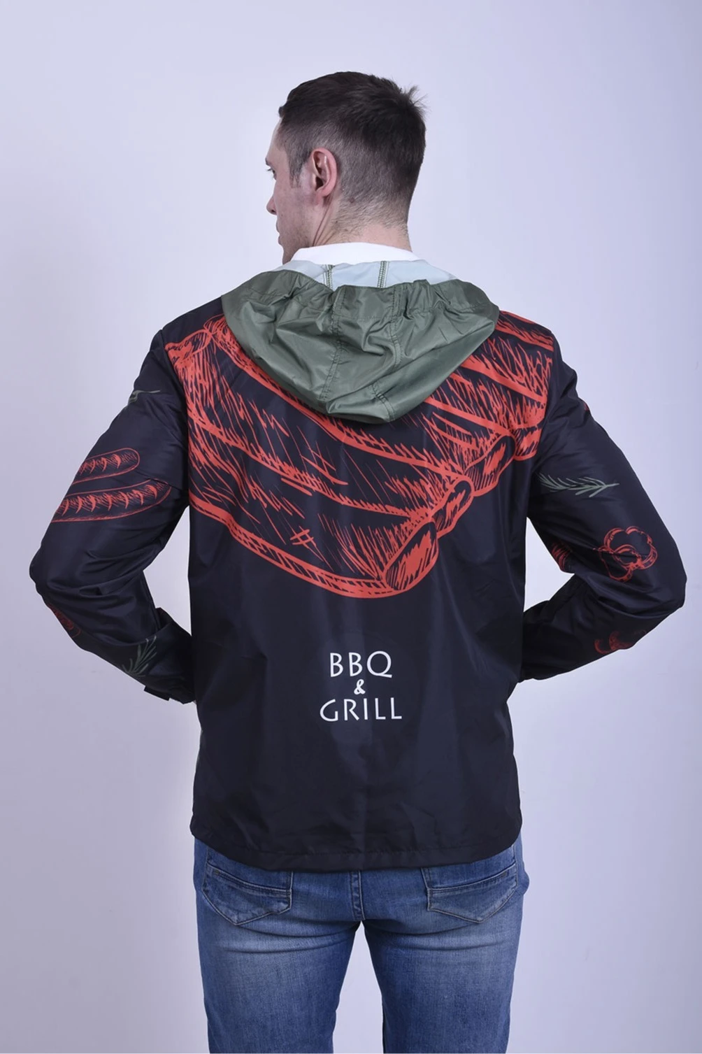 Купить ветровку Дилан унисекс с полной запечаткой "BBQ" Купить ветровку Дилан унисекс с полной запечаткой "BBQ"
