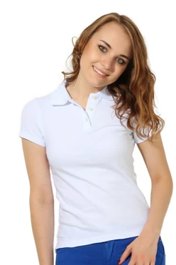 Купить белую футболку поло Престиж женскую (Modern)