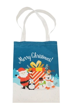 Сумка Комби из греты вертикальная 30х40 см, печать с двух сторон "Merry Christmas"