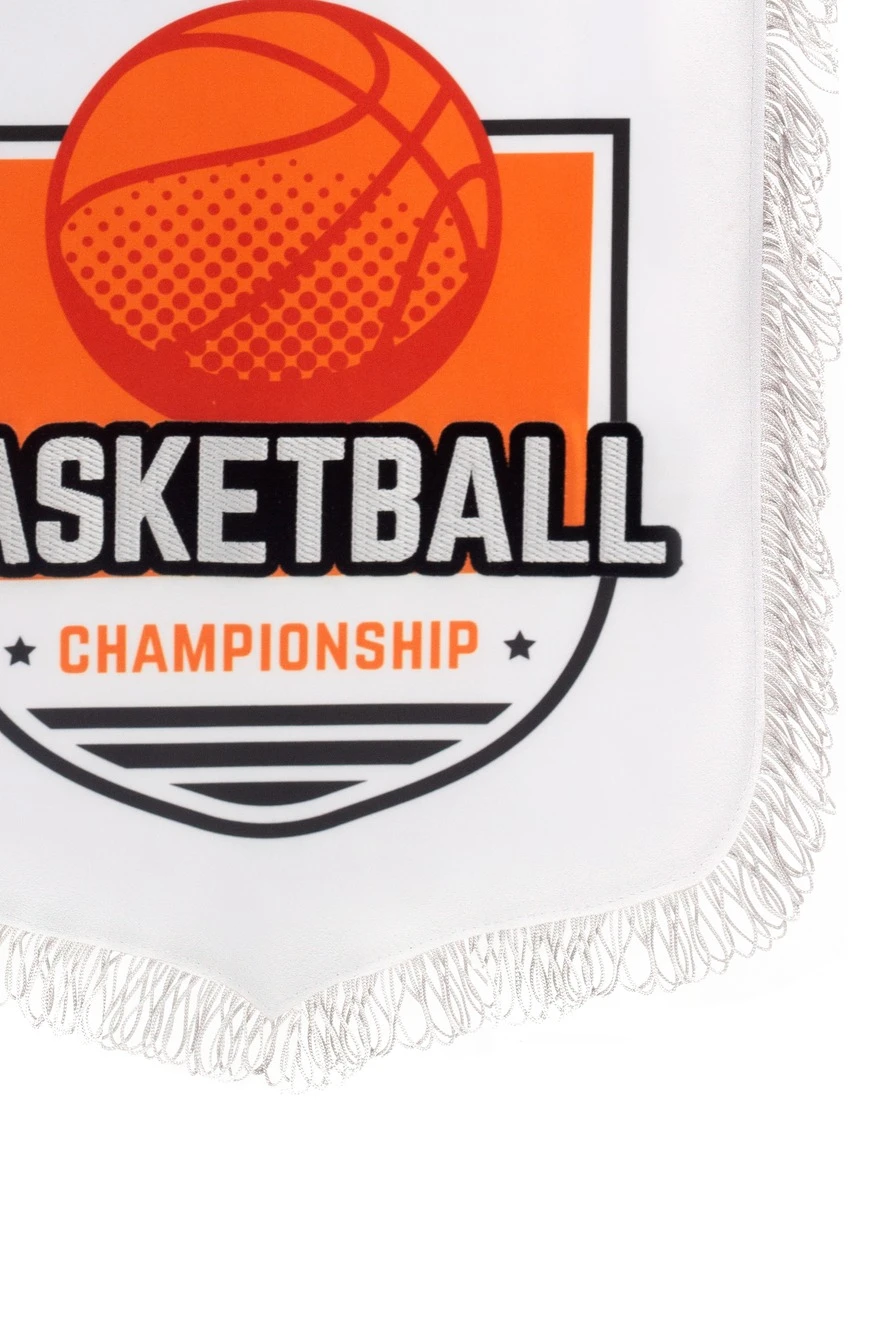 Купить вымпел герб печатный с вышивкой из сатена с бахромой, 30х40 см