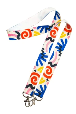 Лента для бейджа блекаут ширина 2,5 см, с двумя карабинами-люкс, с печатью#1 Лента для бейджа блекаут ширина 2,5 см, с двумя карабинами-люкс, с печатью#1