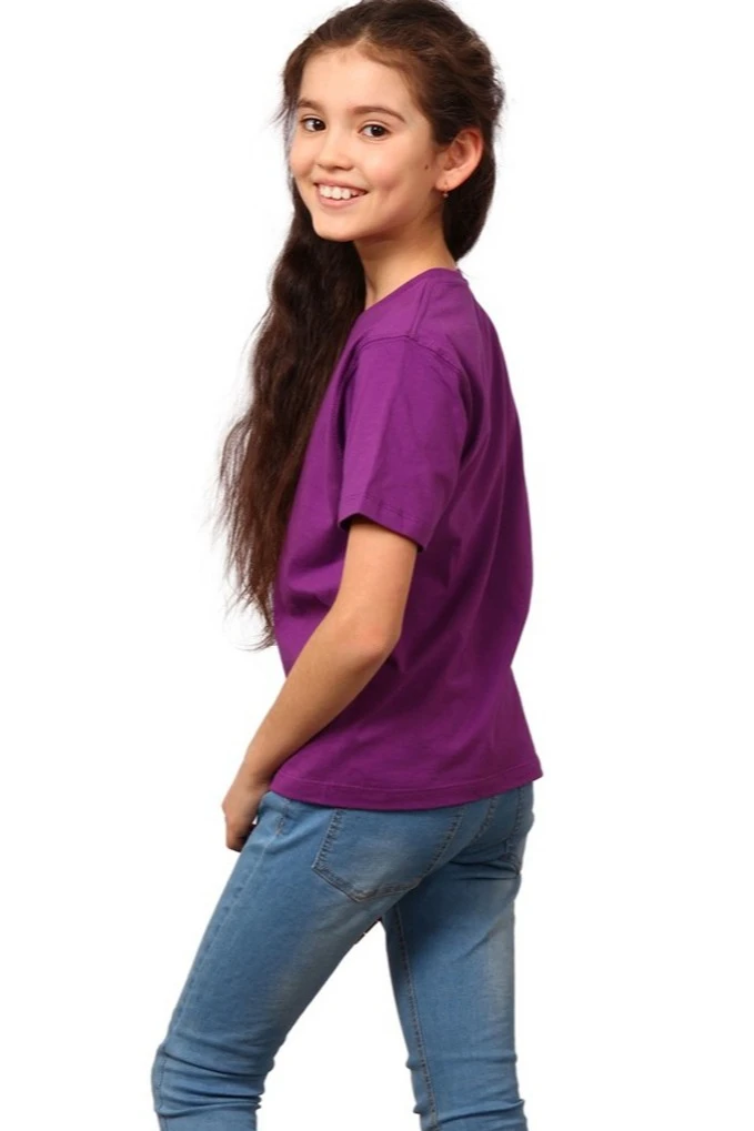 Футболка Премиум детская (Modern) однотонная фиолетовая (хлопок)#1