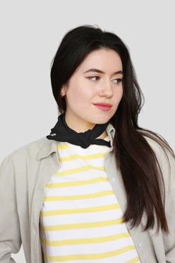 Купить бандану трикотажную взрослую 50х50 см, однотонную черную