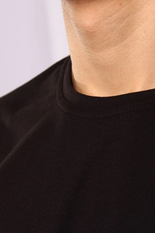 Футболка Премиум унисекс (Modern) однотонная черная (хлопок)#4