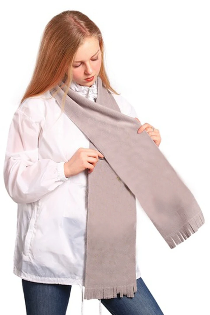 Шарф флисовый однослойный 15х150 см, однотонный#4