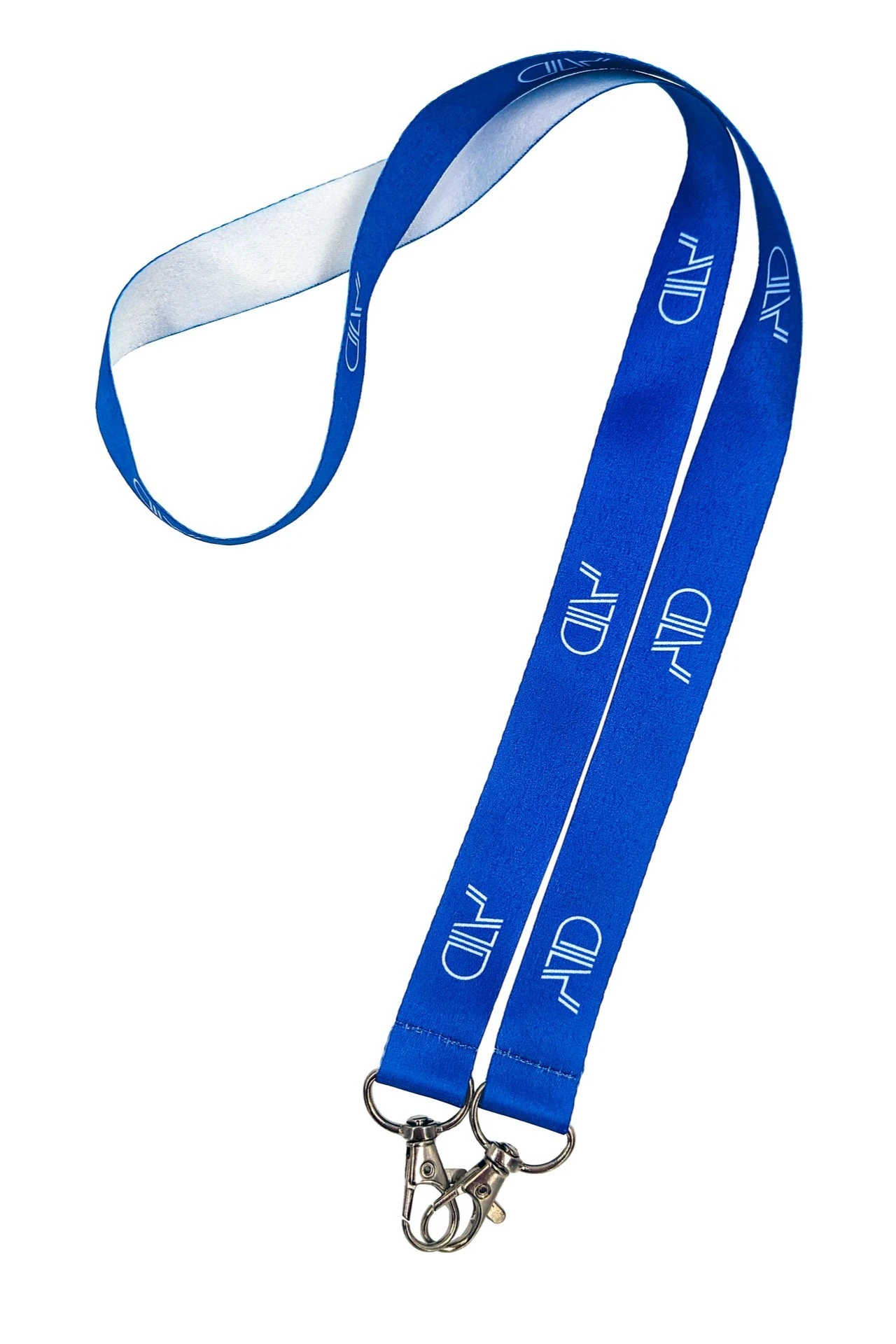 Лента для бейджа блекаут ширина 2 см, с двумя карабинами, с печатью#1