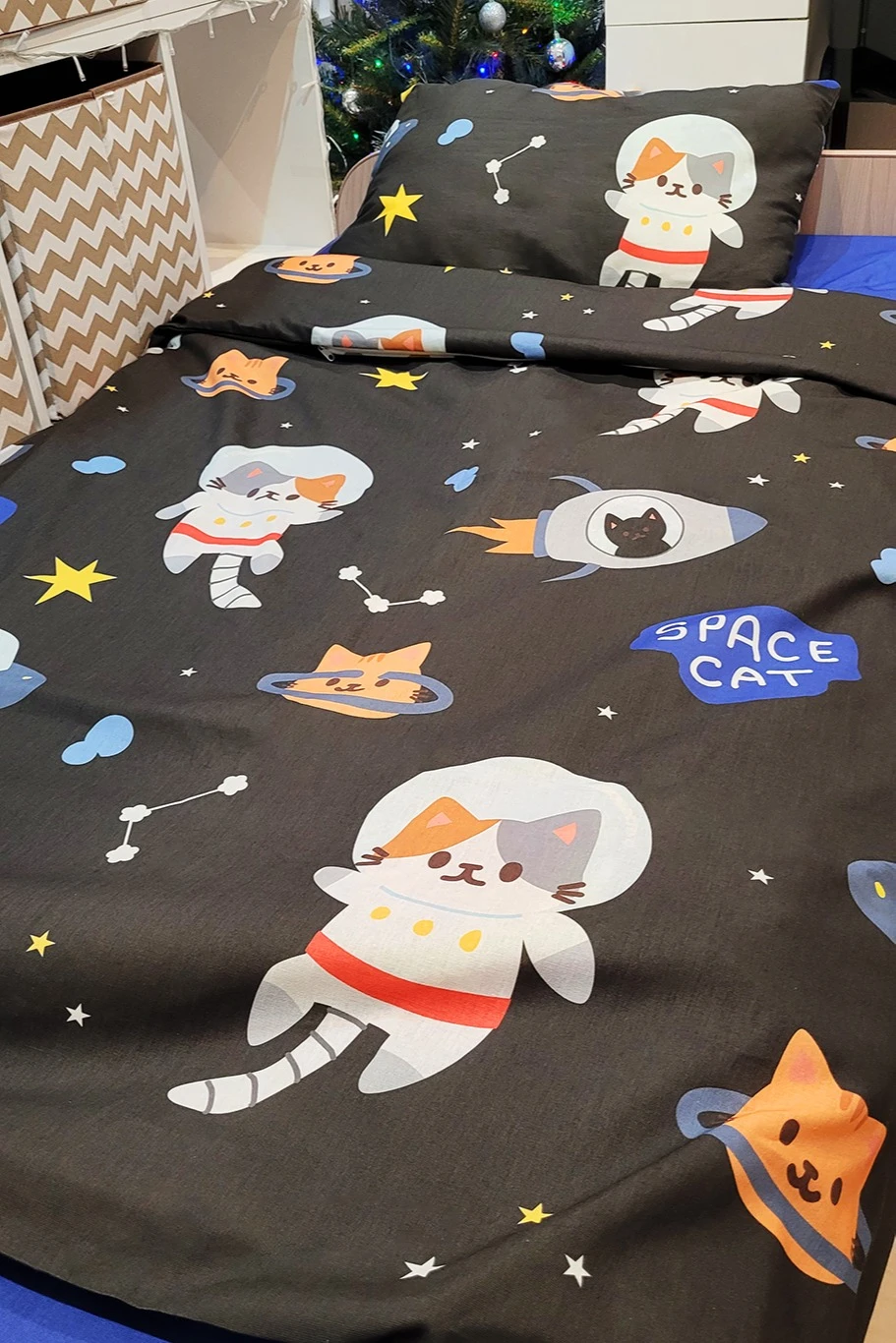 Купить постельное бельё детское 120х180 см "Space Cat"