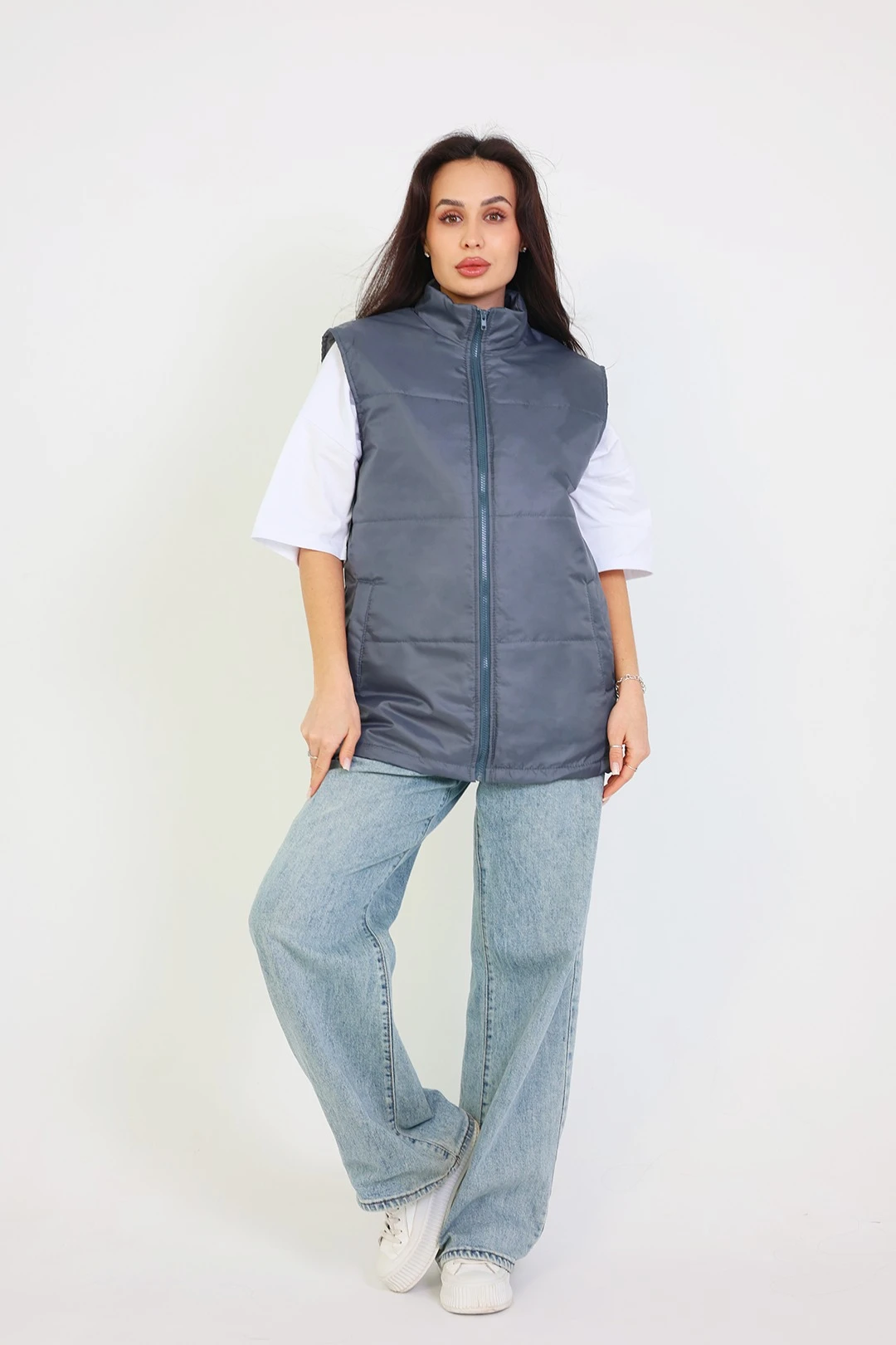 Жилет Оливер унисекс, однотонный темно-серый#3