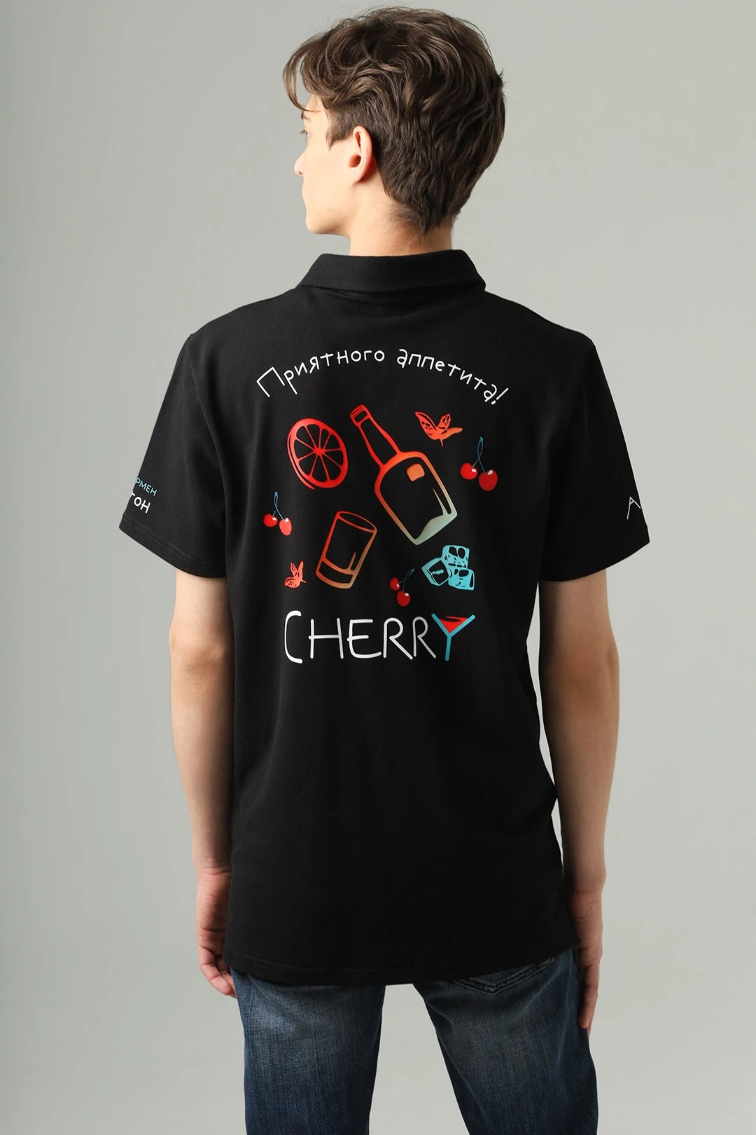 Поло Тейлор унисекс однотонная "Cherry"#2