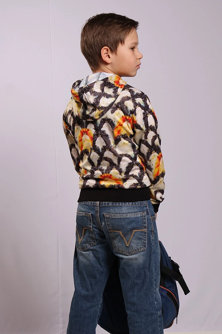 Худи Томми детский из адидаса с полной запечаткой "Cats"#1