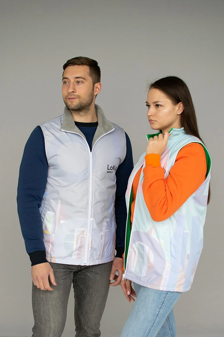 Жилет Пилот с подкладом из флиса унисекс, с полной запечаткой "Pastel"#2