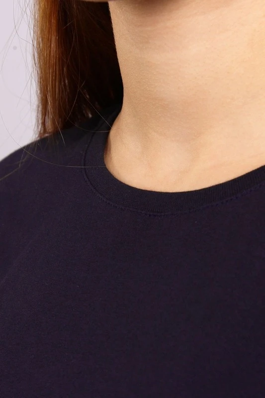 Футболка Премиум женская (Modern) однотонная чёрно-синяя (хлопок)#1