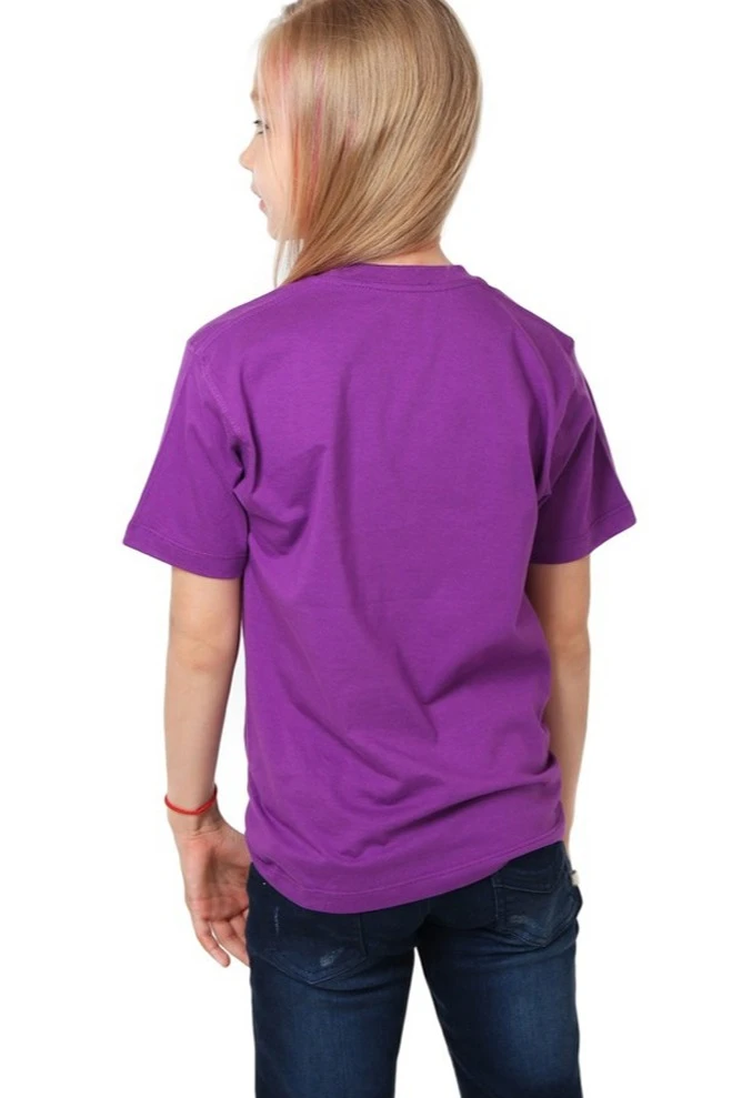 Футболка Премиум детская (Modern) однотонная фиолетовая (хлопок)#2