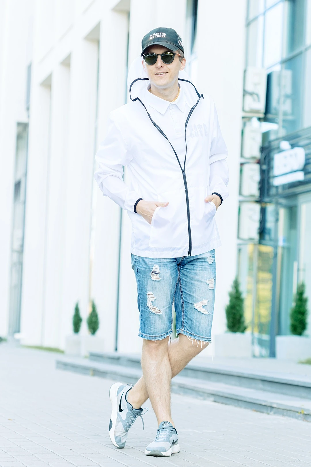 Ветровка Арчи унисекс, однотонная белая#1