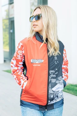 Купить ветровку Спортинг с двойным воротником унисекс, с полной запечаткой "Kyoto"