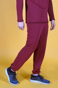 Купить брюки Хит из футера мужские темно-красные