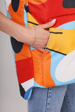 Жилет Трис на синтепоне с капюшоном унисекс, с полной запечаткой#2